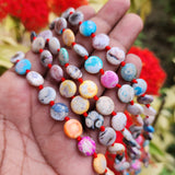 SUPER VIBRANT MULTICOLORED' 30-31 BEADS APPROX' ONYX BEADS' 10 MM APPROX SIZE SOLD BY PER LINE PACK