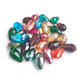 50 GRAMS PACK' MIX PACK OF DROP FACETED FANCY GLASS CRYSTAL BEADS