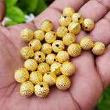 50/PCS PKG./LOT' 8.5-9 MM APPROX SIZE' BRIGHT GOLD CCB ACRYLIC MATELLIC BEADS FOR JEWELRY AND CRAFTS MAKING