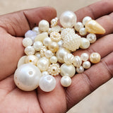 FACTORY OVERSTOCK' 500 GRAMS PACK OF ACRYLIC PEARL BEADS MIX