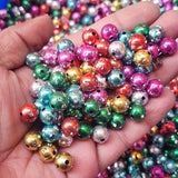 50 GRAM PACK OF 10 MM' MIX ASSORTED PACK OF ACRYLIC COLORFUL BEADS