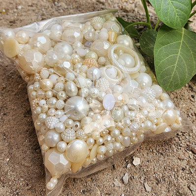 500 GRAMS PACK FACTORY OVERSTOCK' OF ACRYLIC PEARL BEADS MIX