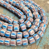 1 LINE/STRING PACK' SIZE APPROX' 14x9 MM' HANDMADE CHEVRON GLASS BEADS