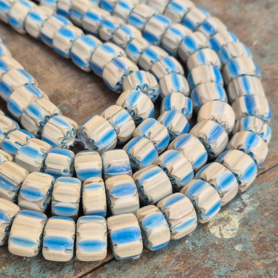 1 LINE/STRING PACK' SIZE APPROX' 14x9 MM' HANDMADE CHEVRON GLASS BEADS