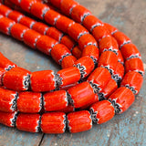 1 LINE/STRING PACK' SIZE APPROX' 12-10 MM' HANDMADE CHEVRON GLASS BEADS