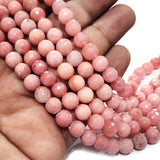 GAZRI PINK' SPECIAL COLOR' AGATE' 8 MM ROUND BEADS FACETED' 44-46 BEADS APPROX SOLD BY PER LINE PACK