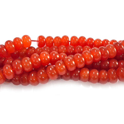 8x5mm Smooth Rondelle Agate Beads with rich natural color and polished finish. Perfect for bracelets, necklaces, and all jewelry making projects. Ideal for designers and DIY creators. Sold Per Line, approx 74~75 beads