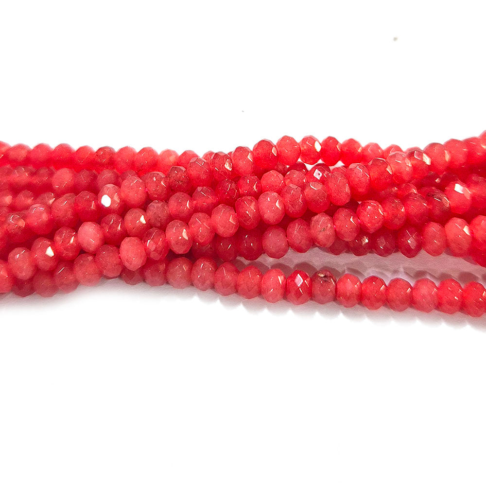 4mm Faceted Rondelle Agate Beads with a sparkling cut, ideal for delicate bracelets, necklaces, and premium jewelry making. Durable, elegant, and perfect for DIY designers. Sold Per Line, approx 113~115 beads