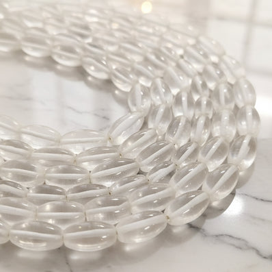 CRYSTAL QUARTZ' 1 LINE PACK' 14x7 MM APPROX SIZE (SHAFTIK) 24-25 BEADS