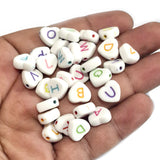 100 PIECES MIX PACK OF ALPHABET ACRYLIC BEADS SIZE APPROX 9-10 MM