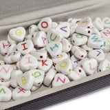 100 PIECES MIX PACK OF ALPHABET ACRYLIC BEADS SIZE APPROX 9-10 MM