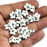 100 PIECES MIX PACK OF ALPHABET ACRYLIC BEADS SIZE APPROX 9-10 MM