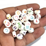 100 PIECES MIX PACK OF ALPHABET ACRYLIC BEADS SIZE APPROX 9-10 MM