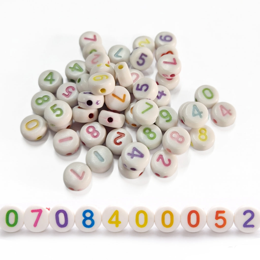 200pcs, numerical, Flat Round Shape, DIY Beads, best for bracelet making