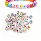 200pcs, Awareness, Flat Round Shape, DIY Beads, best for bracelet making