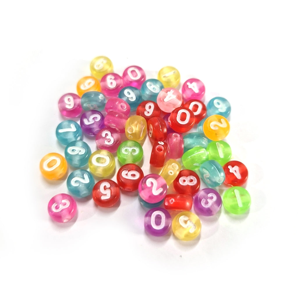 200pcs, numerical, Flat Round Shape, DIY Beads, best for bracelet making
