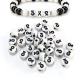 200pcs, Awareness, Flat Round Shape, DIY Beads, best for bracelet making