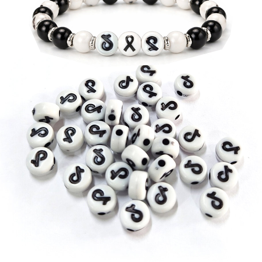 200pcs, Awareness, Flat Round Shape, DIY Beads, best for bracelet making