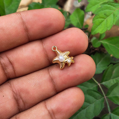 1 PIECE PACK' APPROX 14x10 MM SIZE ' STAR FISH STAINLESS STEEL ELEGANCE MINI CHARMS