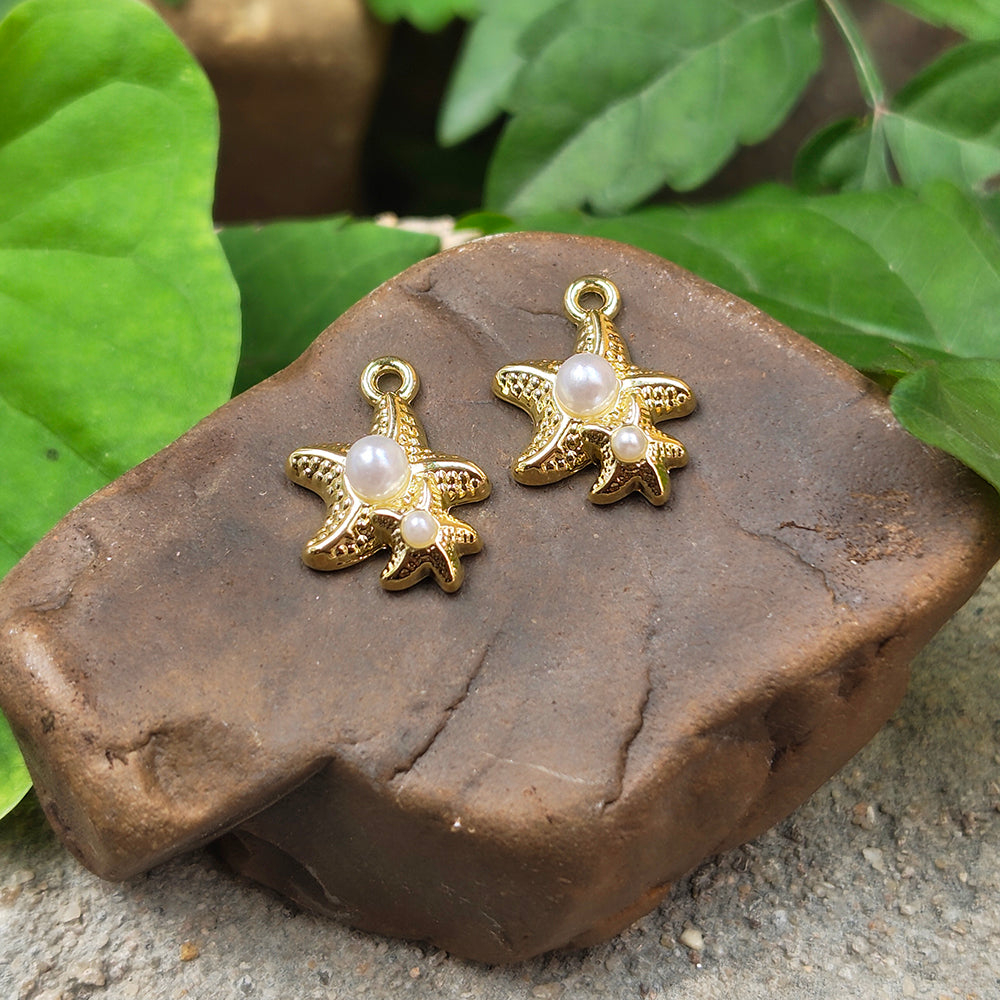 1 PIECE PACK' APPROX 14x10 MM SIZE ' STAR FISH STAINLESS STEEL ELEGANCE MINI CHARMS