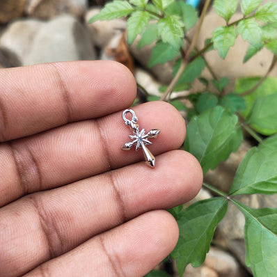1 PIECE PACK' APPROX 17x11 MM SIZE 'CROSS STAINLESS STEEL ELEGANCE MINI CHARMS