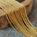 1 Piece Pack of 85 Cm Long' Best Quality 2x3 mm very thin gold plated chain for jewelry making