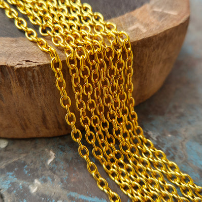 1 Piece Pack of 85 Cm Long' Best Quality 3x4 mm gold plated chain for jewelry making