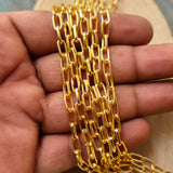 1 Piece Pack of 85 Cm Long' Best Quality 5x9 mm very thin gold plated chain for jewelry making