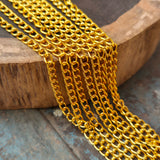 1 Piece Pack of 85 Cm Long' Best Quality 3x5 mm very thin gold plated chain for jewelry making