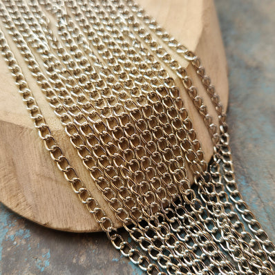 1 Piece Pack of 85 Cm Long' Best Quality 3x5 mm Rhodium Silver plated chain for jewelry making