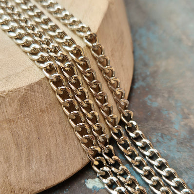 1 Piece Pack of 85 Cm Long' Best Quality 4x6 mm Rhodium Silver plated chain for jewelry making