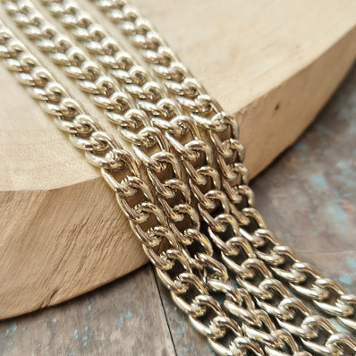 1 Piece Pack of 85 Cm Long' Best Quality 7x9 mm Rhodium Silver plated chain for jewelry making