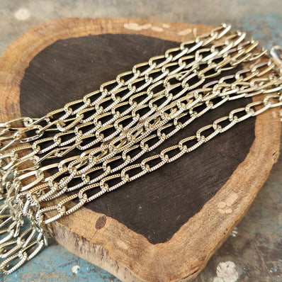 1 Piece Pack of 85 Cm Long' Best Quality 6x12 mm Rhodium Silver plated chain for jewelry making