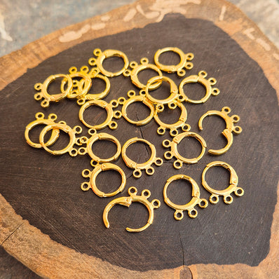 1 PAIR PACK (2 PIECES)' 14 K GOLD PLATED LIVER BACK HOOPS