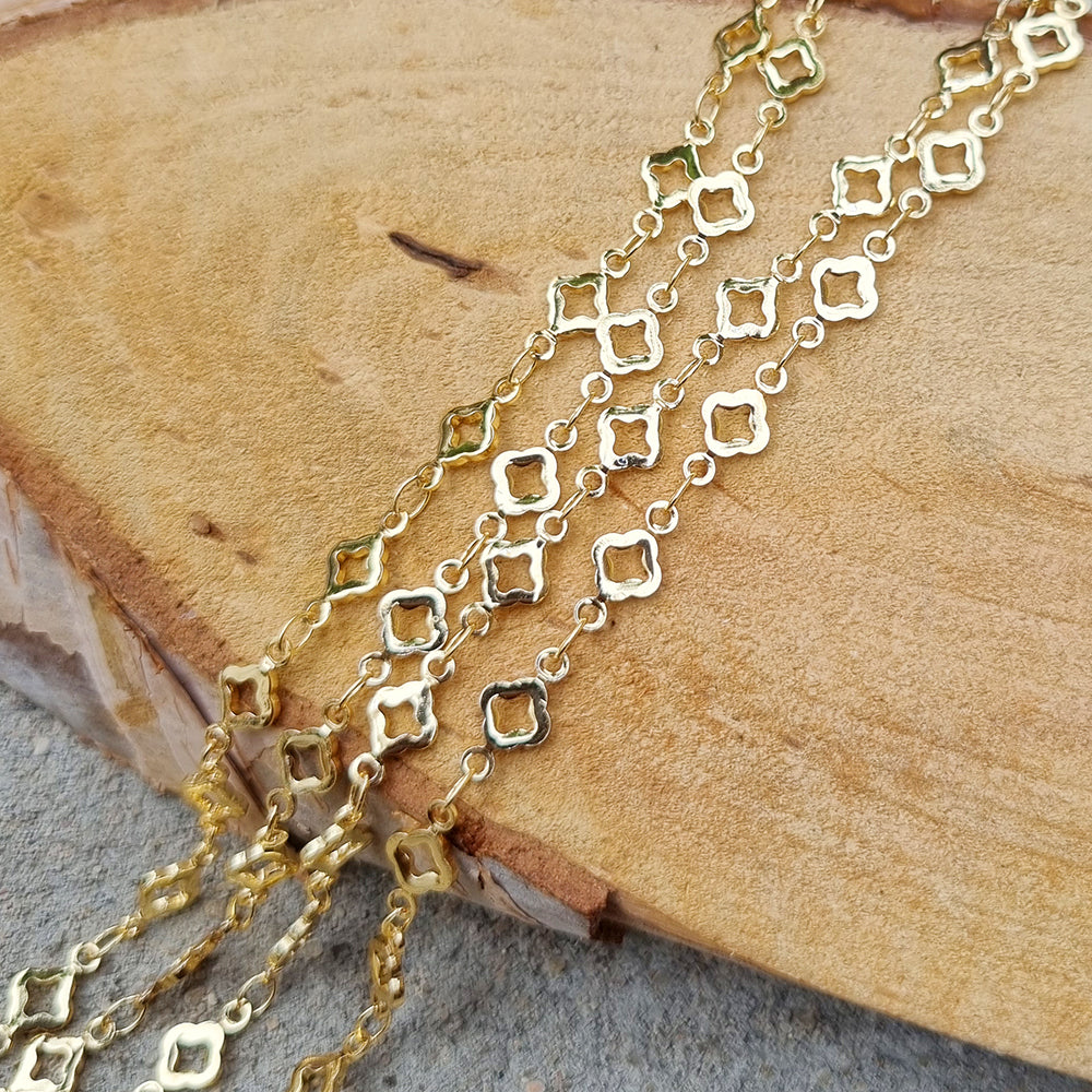 1 Meter Pack' Gold Plated Italian Fancy Chain for jewelry making