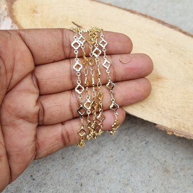 1 Meter Pack' Gold Plated Italian Fancy Chain for jewelry making