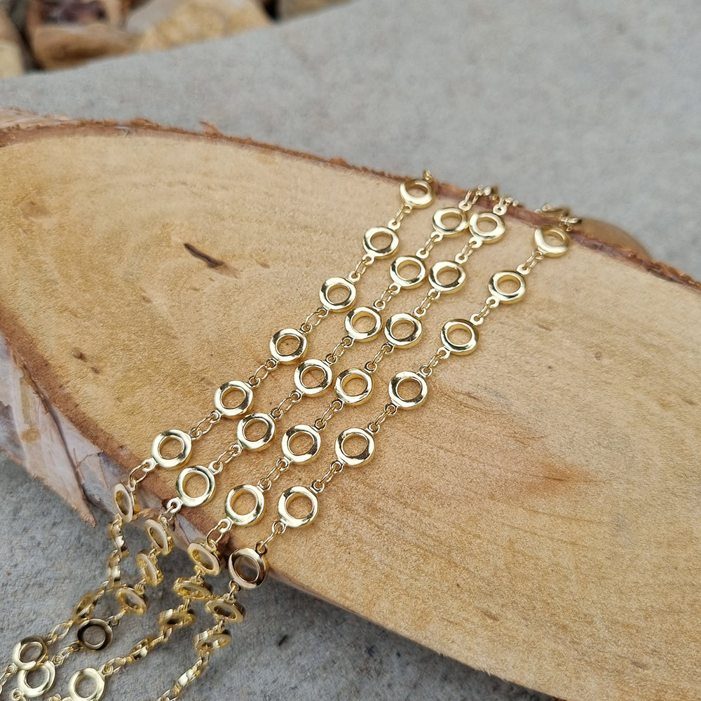 1 Meter Pack' Gold Plated Italian Fancy Chain for jewelry making