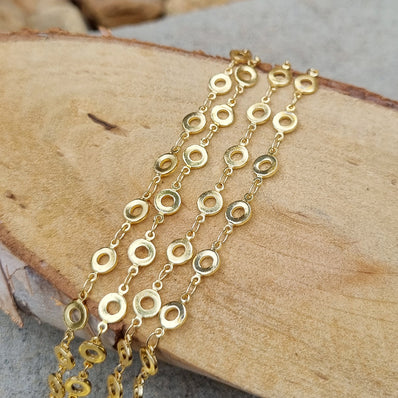 1 Meter Pack' Gold Plated Italian Fancy Chain for jewelry making