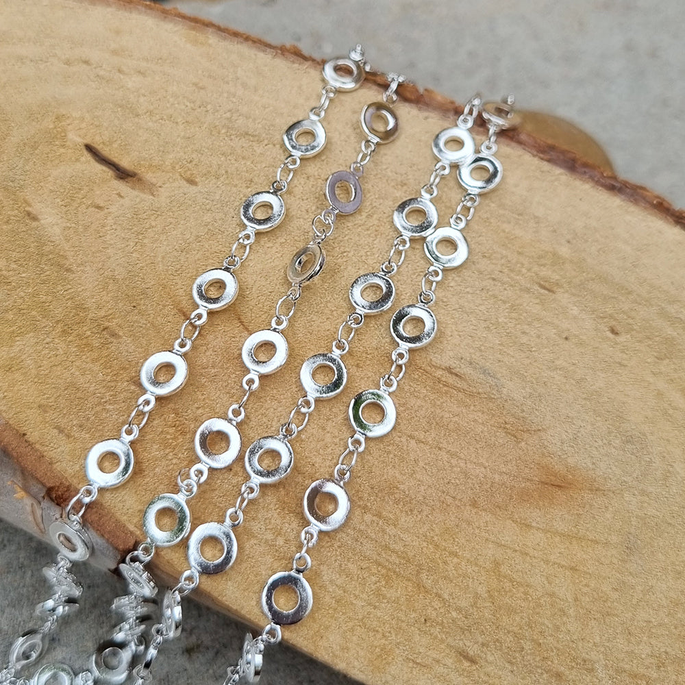 1 Meter Pack' Silver Plated Italian Fancy Chain for jewelry making