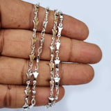 1 Meter Pack' Silver Plated Italian Fancy Chain for jewelry making