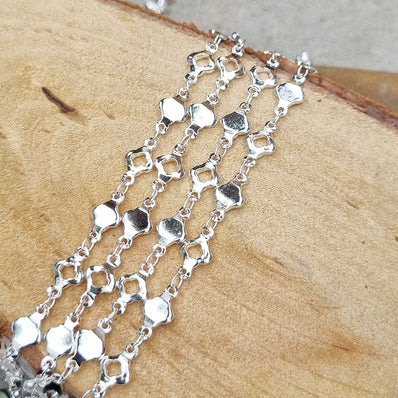 1 Meter Pack' Silver Plated Italian Fancy Chain for jewelry making
