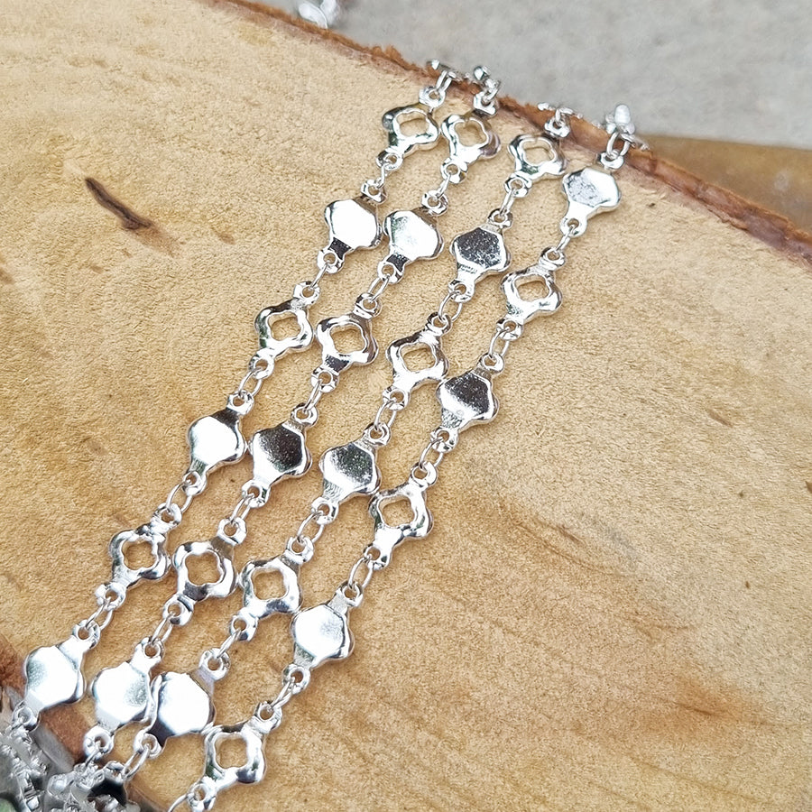 1 Meter Pack' Silver Plated Italian Fancy Chain for jewelry making