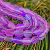 MYSTIC AURA QUARTZ TUMBLE BEADS, MATTE HOLOGRAPHIC BEADS 10-14 MM PPROX' SOLD PER LINE ABOUT 27-30 BEADS