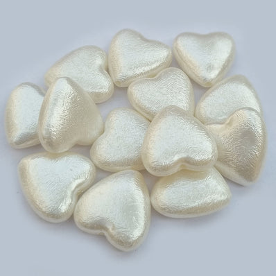 50 grams pkg. Acrylic Flux beads for jewelry making Heart shape 18mm, approx 40 beads