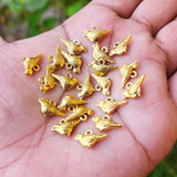 15 PIECES PACK OF BIRD CHARMS' 8x14 MM' GOLD OXIDIZED