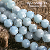 8mm Round aquamarine gemstone beads natural sold per line about 45~46 Beads