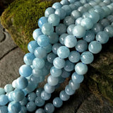 8mm Round aquamarine gemstone beads natural sold per line about 45~46 Beads