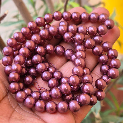 Glass Pearl Round Bead Strands High quality triple quoted , approx 88 Pcs, Strands line approx 32 Inches