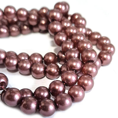 Glass Pearl Round Bead Strands High quality triple quoted , approx 88 Pcs, Strands line approx 32 Inches