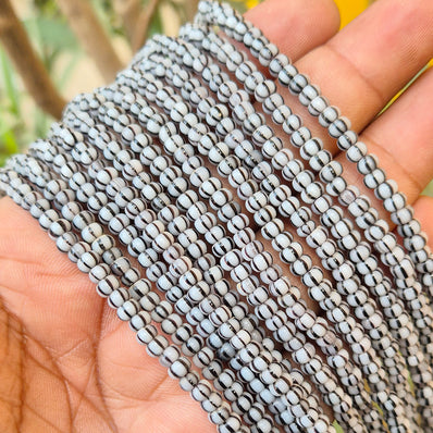 1 LINE/STRING PACK' SIZE APPROX' 4 MM' HANDMADE CHEVRON GLASS BEADS